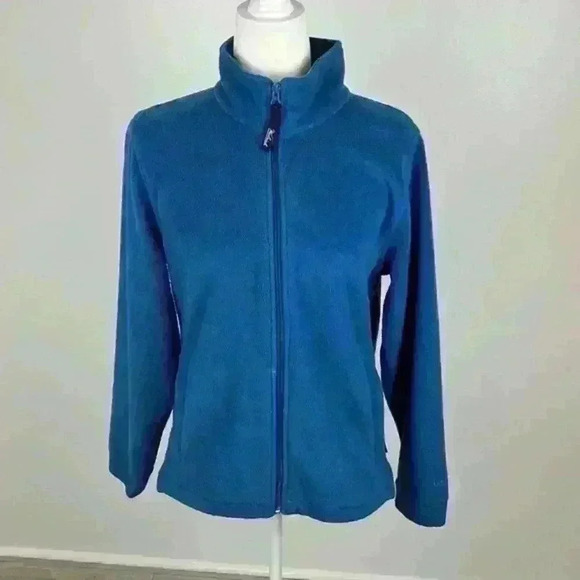 Women’s Woolrich Blue Fleece Full Zip Jacket Size M - Picture 1 of 11